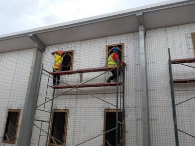 Cutting Windows for Main Building