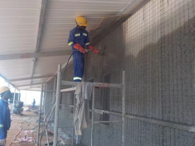 8th March 2016 Kumawu Hospital Ward Concrete Spraying